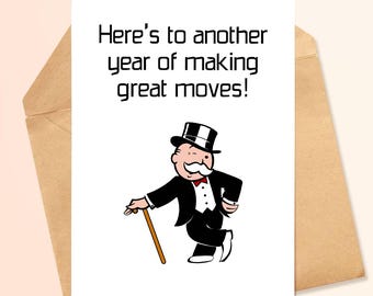Carte de félicitations du jeu Monopoly : cadeau d'anniversaire amusant (téléchargement numérique)
