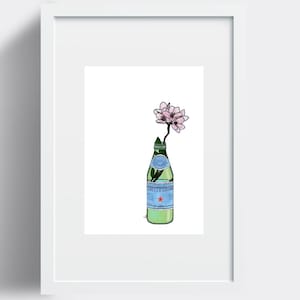 Art mural imprimable San Pellegrino | Art floral | Italie Art | Art de la cuisine | Oeuvres d'art pour le bureau | Art minimaliste | Accueil Art mural | Téléchargement numérique