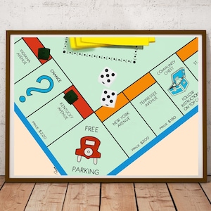 Monopoly Board Game Art Print: Home Wall Decor (Digital Download)