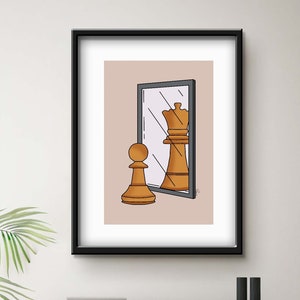 Chess Piece Printable Wall Art | Chess Art | Motivational Art Poster |  Board Game Art | Home Wall Decor | Game Room Art | Digital Download