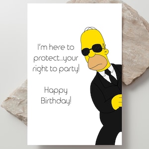 Homer Simpson Printable Greeting Card | Simpsons Happy Birthday Card | Funny Birthday Card | Funny Simpsons TV Show Card | Digital Download