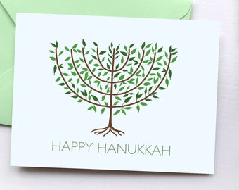 Masterpiece - Set Di 16 Biglietti D'auguri Per Hanukkah Con Lamina Oro. Design Geometrico Stella Di David, Buste Abbinate. 14x19 Cm.