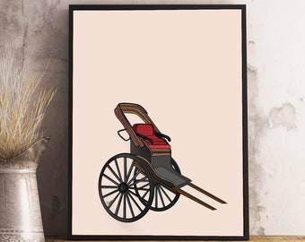 Cycle Rickshaw Art Print: South Asian Home Decor, Desi Art (Digital Download)