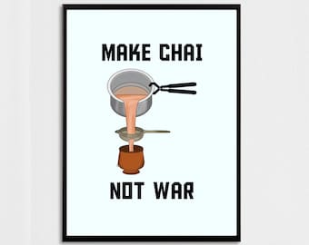 Chai Indian Modern Printable Wall Art | South Asian Art | Desi Art | Neutral Art | Minimalist Print | Home Wall Decor | Digital Download