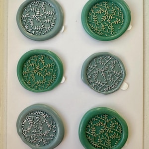 Set van 6 op de natuur geïnspireerde zegels, bladzegels, stickers, zelfklevende zegels, doe-het-zelflakzegel, uitnodigingen, plantenzegels, dagboekstickers
