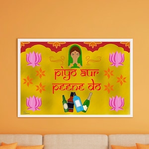 Desi vrachtwagen moderne afdrukbare muurkunst | Indiase grappige kunst | Indiase kunst | Desi nostalgiekunst | Desikunst | Wanddecoratie voor in huis | Digitale download
