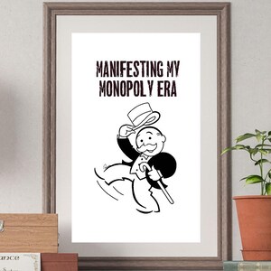 Monopoly Board Game Printable Wall Art | Monopoly Quote | Monopoly Art | Alec Monopoly Art | Monopoly Man Art | Art Deco | Digital Download
