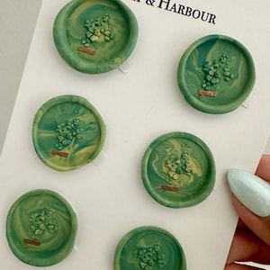 Set van 6 op de natuur geïnspireerde zegels, bladzegels, stickers, zelfklevende zegels, doe-het-zelflakzegel, uitnodigingen, plantenzegels, dagboekstickers
