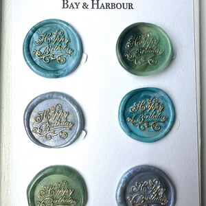 Set aus 6 Geburtstags-Siegeln, 3D-Wachssiegeln, Geschenk-Wachssiegel, Feier-Wachssiegel, Party-Wachssiegel, Aufkleber, selbstklebend, Journaling Aufkleber