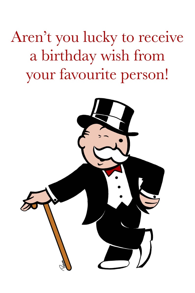 Monopoly Printable Greeting Card Board Game Greeting Card Etsy