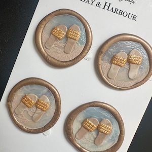 Set of 4 Beach Inspired Wax Seals, 3D Wax Seals, Love Wax Seals, Summer Stickers, Invitations, Water Seals, Cute Seals, Journaling stickers