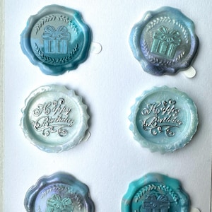 Set of 6 Birthday Seals, 3D Wax Seals, Gift Wax Seals, Celebration Wax Seals, Party Wax Seals, Sticker, Self-adhesive, Journaling Stickers