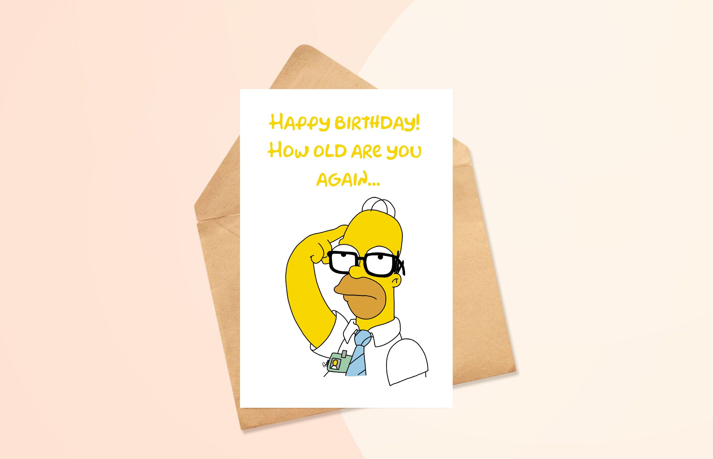 Homer Simpson Printable Grußkarte Simpsons Happy Birthday Card Etsy.de