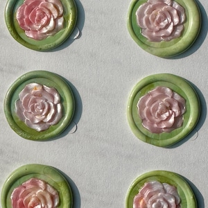 Handgefertigtes Set aus 6 Blumen Wachs Siegeln, 3D Wachs Siegel, Blumen Wachs Siegel, Aufkleber, selbstklebend, Party, Einladungen, Geschenk, Journaling Aufkleber