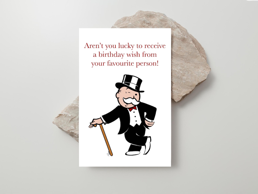 Monopoly Printable Greeting Card | Board Game Greeting Card | Last ...