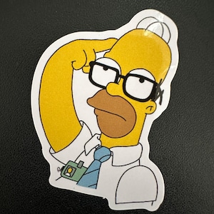 Pegatina de Homer Simpson: Calcomanía troquelada impermeable para botellas de agua, portátiles, cuadernos, diarios y teléfonos.