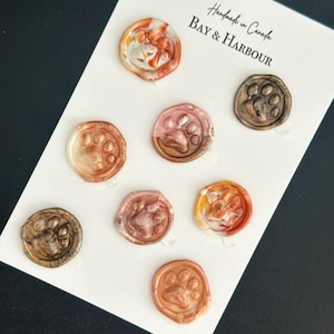 Set van 8 pootwaszegels, lakzegels dieren, lakzegels huisdier, lakzegels huisdier, cadeau dierenvriend, stickers, zelfklevend, uitnodigingen, cadeau, dagboekstickers
