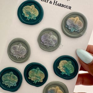 Handgefertigtes Set aus 8 Blumen Wachs Siegeln, 3D Wachs Siegel, Blumen Wachs Siegel, Aufkleber, selbstklebend, Party, Einladungen, Geschenk, Journaling Aufkleber