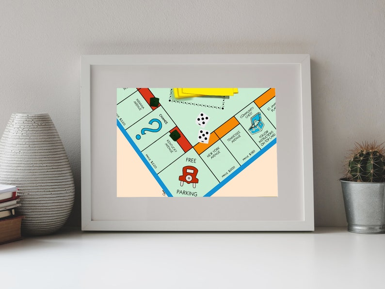 Board Game Printable Wall Art | Monopoly Print | Monopoly Art | Dorm Art | Play Room Art | Home ...