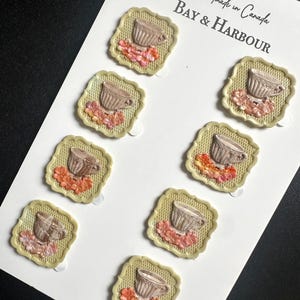 Handgemaakte set van 8 lakzegels met bloemen, 3D-lakzegels, lakzegels bloemen, lakzegels theekopje, stickers, zelfklevend, feest, uitnodigingen, cadeau