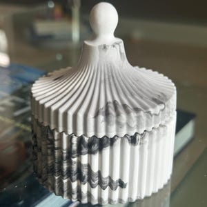 手作りセラミックリブ付き小物入れ | オフィスアクセサリーホルダー | ジュエリーボックス | キャンドルホルダー | 新築祝いギフト | 環境に優しいホームデコレーション