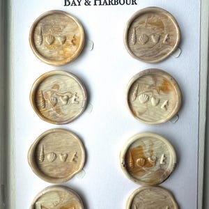 Set of 8 Beach Inspired Wax Seals, 3D Wax Seals, Love Wax Seals, Summer Stickers, Invitations, Shell Seals, Cute Seals, Journaling stickers