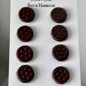 Set mit 8 Oreo inspirierten Siegeln, Keks-Wachs Siegel, Aufkleber, selbstklebend, 3D-Wachs Siegel, Einladungen, Essen Wachs Siegel, Journaling Aufkleber