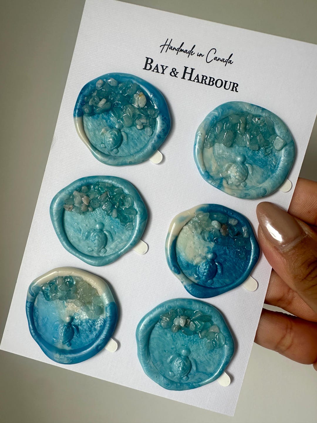 Ocean Wax Seals: Sea Shells and Stones Self-adhesive Stickers for ...
