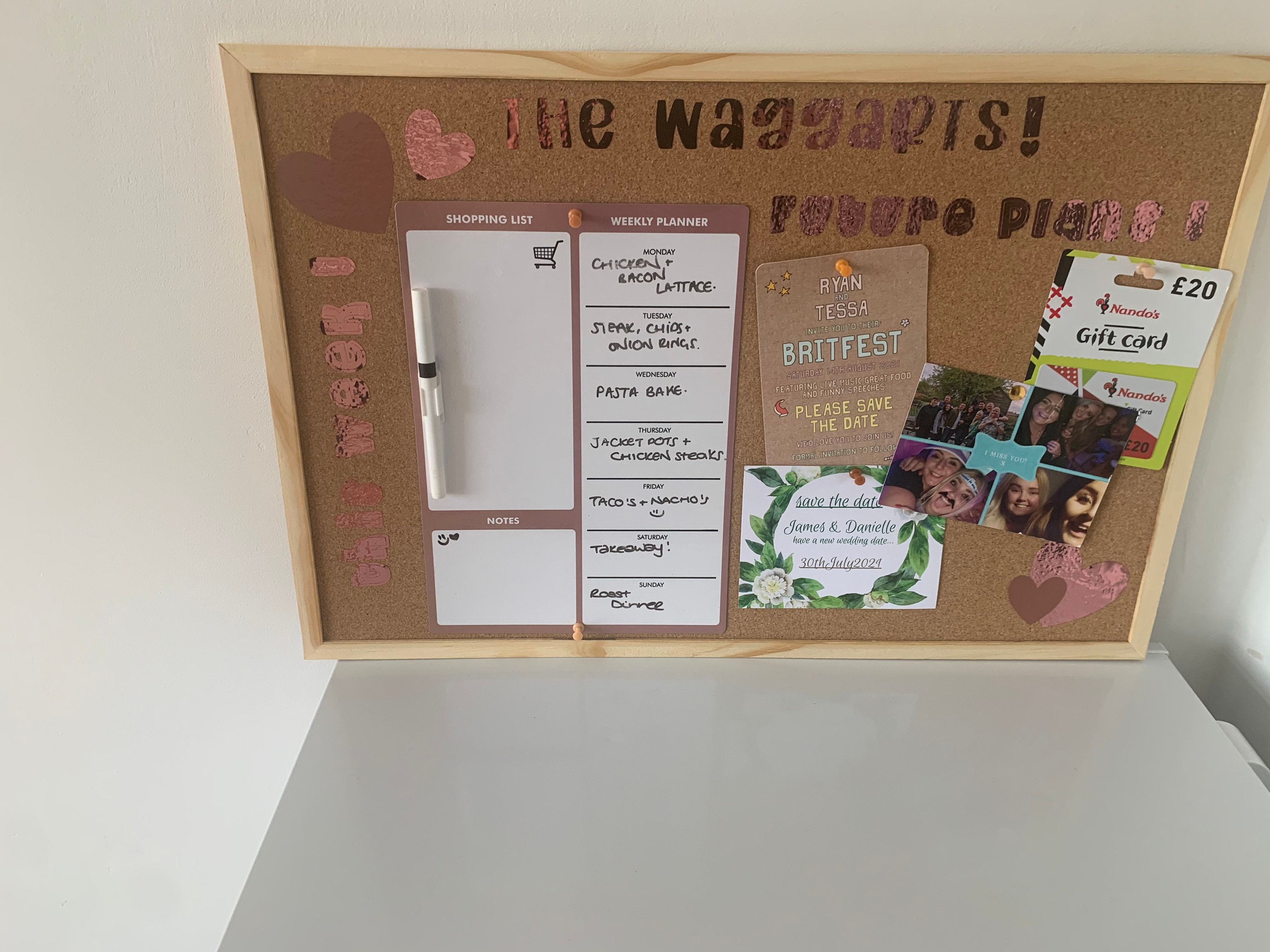 Personalised Cork Board Organiser Etsy