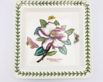 Portmeirion BOTANIC GARDEN Square Plate Magnolia Altissima 8in Made in England