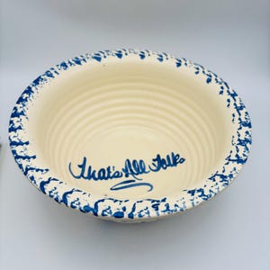 Casey Pottery Marshalls Texas Popcorn is For Sharing Bowl Handturned Spongeware Unmarked