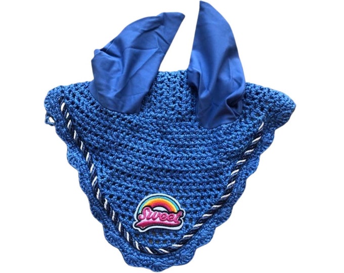 PONY SIZE Blue Sweet Rainbow Bonnet!