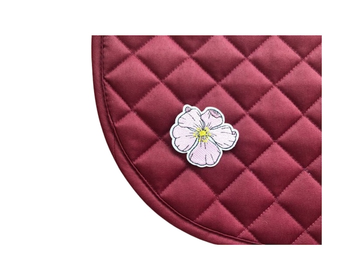 Hibiscus Burgundy Saddle Pad!