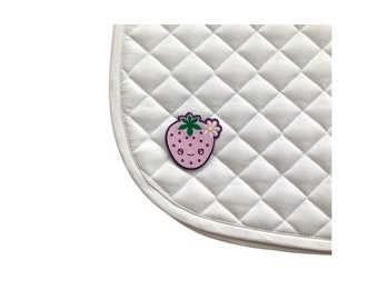 White Summer Strawberry Saddle Pad!