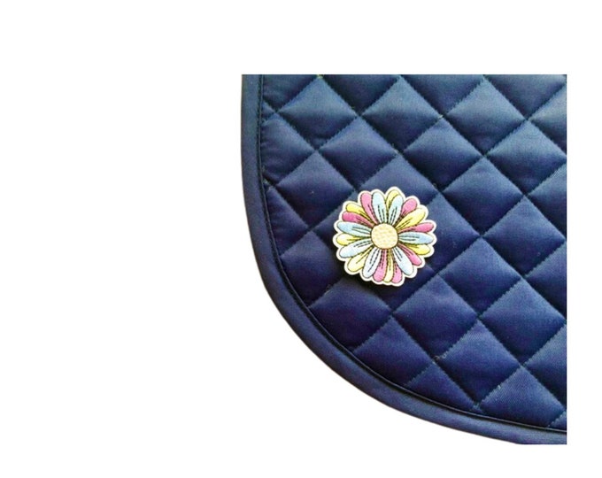 Navy Blue Flower Saddle Pad!