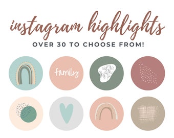 Instagram Highlights | IG Story Highlights | Boho Abstract Highlight Covers | Story Highlights | Social Media Icons | Neutral IG Highlights