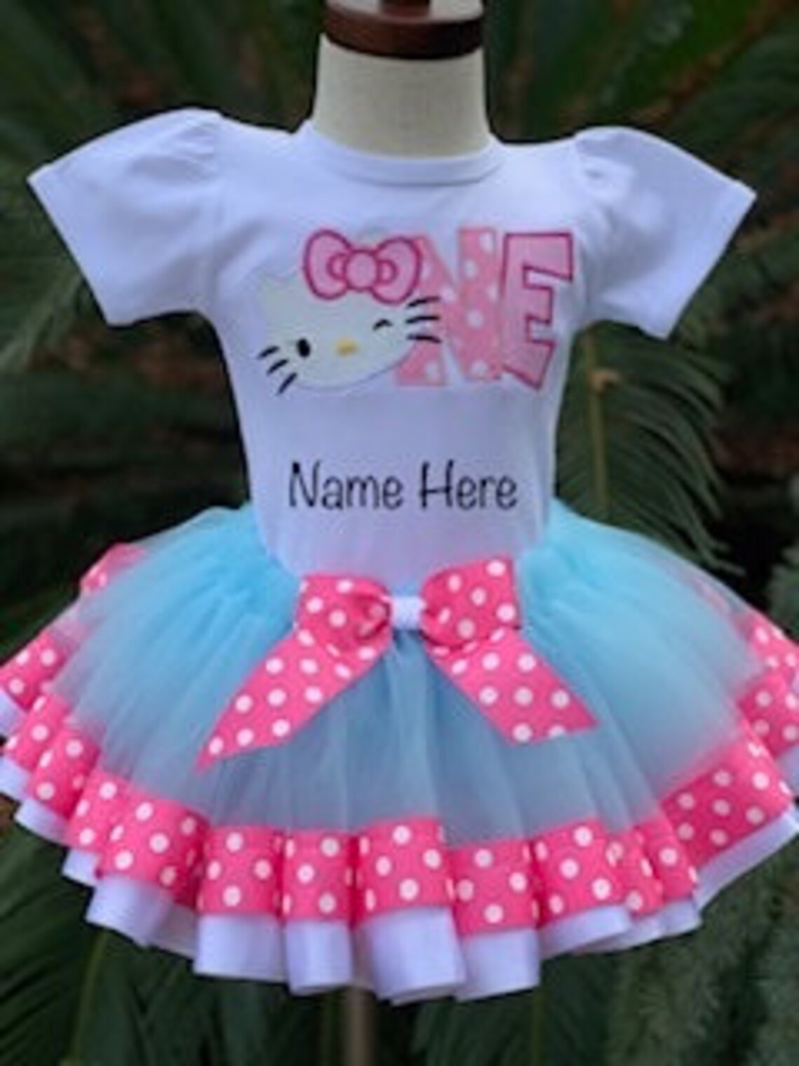 One Birthday Outfit. Hello Kitty Tutu Outfit Pink and Blue | Etsy