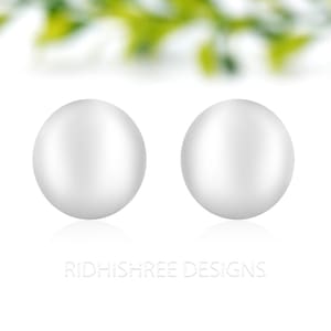 Plain Silver Ball Earrings | 925 Sterling Silver Studs | Classic Everyday Earring | Dainty Silver Ball Stud Earrings | Gift for Her or Him