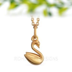 Zwaan dierenhanger ketting met kabelketting | 925 sterlingzilver of verguld | Sierlijke vogelsieraden | Elegant cadeau voor haar