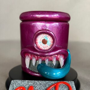 Handgemaakte Polymeer Klei/Glas Stash Jar - Luchtdichte Kruidenpot - Stash Box - Opslagpot - Snuisterijpot - Unieke geschenken - BlackBerry Shine Monster