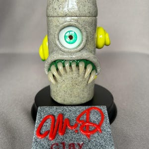 Handmade Polymer Clay/Glass Stash Jar - Airtight Herb Jar - Stash Box - Storage Jar - Trinket Jar - Unique Gifts - Monster -Tentacle Monster