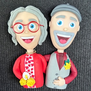 Custom Polymer Clay Family Portrait in Shadow Box - Cartoon Style