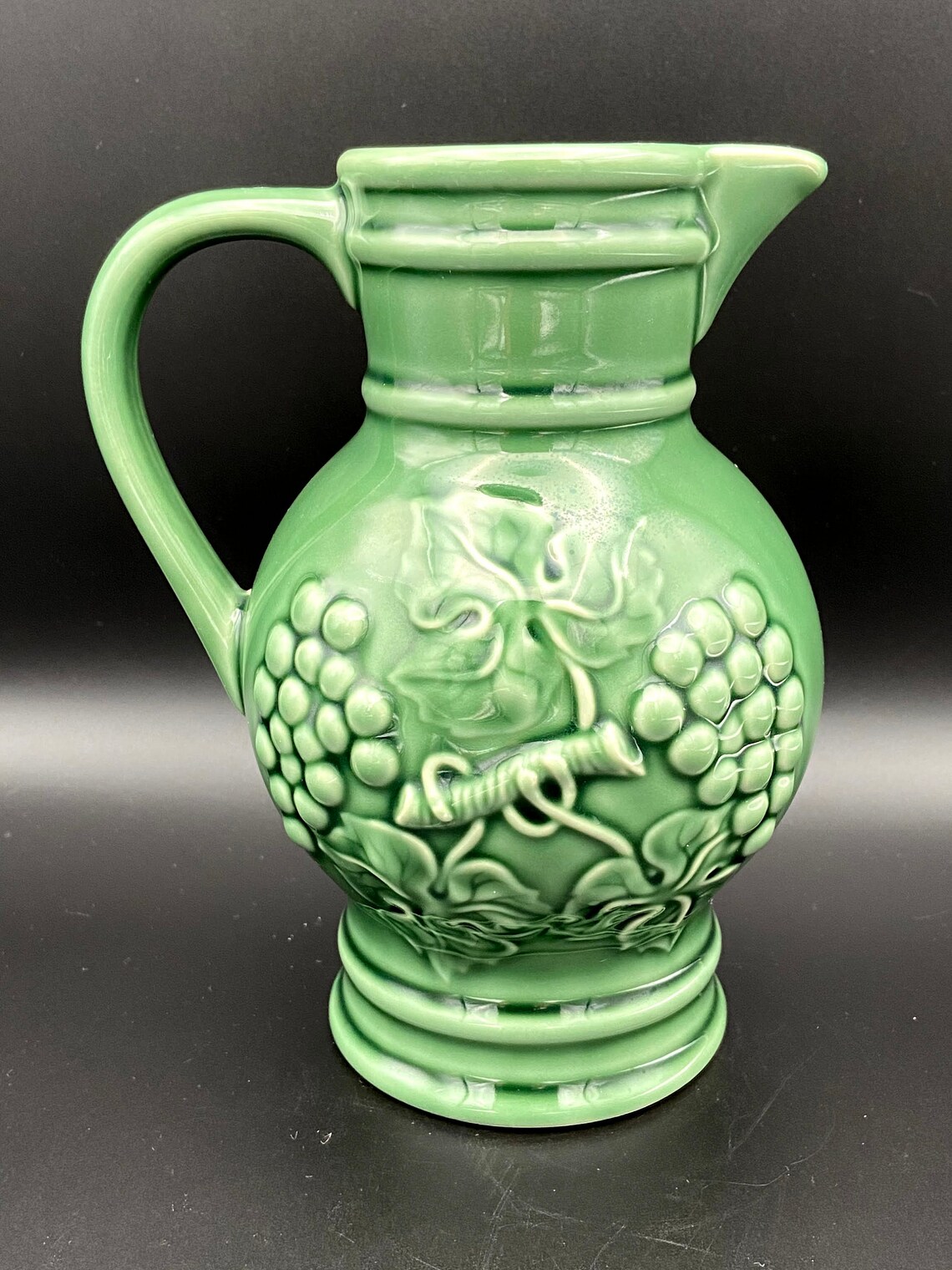 Jug Pitcher Carafe wine 1970 green bubble BELGIUM Ht 18cm Etsy