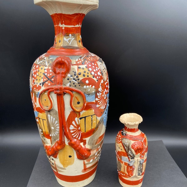 Vases SATSUMA x2 -1920-1929 Coll. Samouraï Céramique japonaise #nippon #artdeco