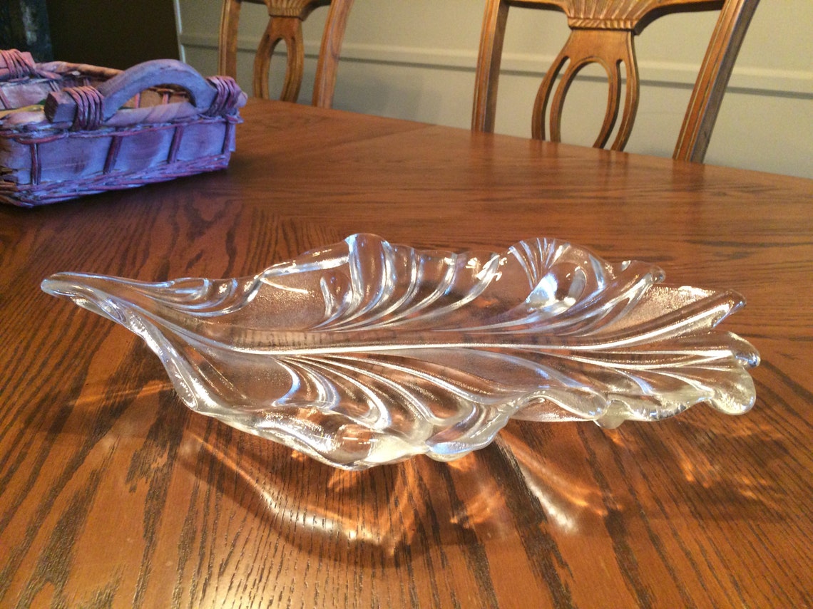 Original Walther Glas Leaf Serving Platter Etsy