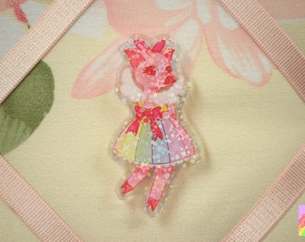 Original Character Acrylic Pin - Cure Piggy