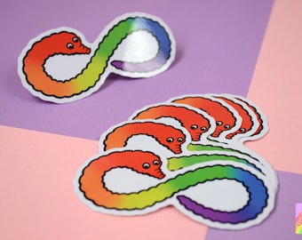 Neurodiversity Worm on a String Vinyl Sticker