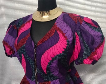 Handmade Ankara peplum top/blouse