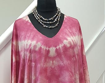 Handmade (Tye Die, Kampala) Adire Silk Kaftan/Boubou/Long Dress