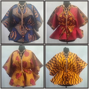 Stylish handmade Ankara kimono top/jacket